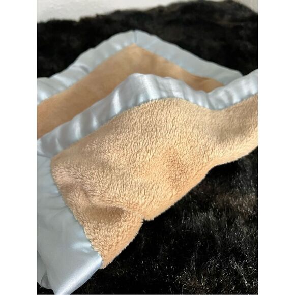 baby lovey security blanket, Tan with Pink trim. monkey by Tadpoles - Picture 3 of 4